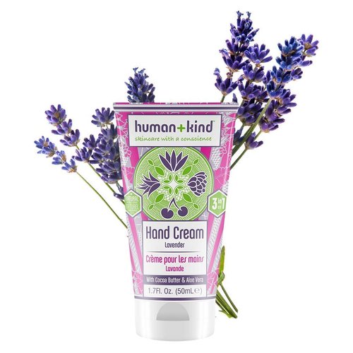 Human+Kind Moisturizing Hand Cream Lavender - Hydrating Cream with Avocado Oil and Shea Butter - Intense, Fast Absorbing Moisturizer for Smooth Skin - For Dry, Cracked Skin - 1.7 oz