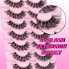 Veleasha Russian Strip Lashes Faux Mink Lashes Fluffy Eyelashes 7 Pairs 12-19mm Clear Band False Eyelashes Looks Like Eyelash Extensions D Curl Fake Eyelashes (DT01)