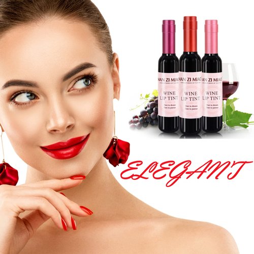BKPPLZP Wine Lip Tint,6 Colors Wine Lip Gloss Set,Wine Liquid Lipstick,Liquid Wine Lip Gloss,Matte Lip Stain Long Lasting Waterproof Matte Lip Gloss Set,Creates Natural Moisturizing Lip Gloss Easily