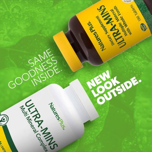 NaturesPlus Ultra Mins - 180 Vegetarian Tablets - High Potency Whole Food Amino Acid Chelated Complex Supplement, Promotes Bone Health, Energy Booster - Gluten-Free - 90 Servings