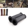 Motorcycle Vintage Non Slip Handlebar Grips 7/8" 22mm 1" 24mm Rubber Handle Grips, Open End (Black)