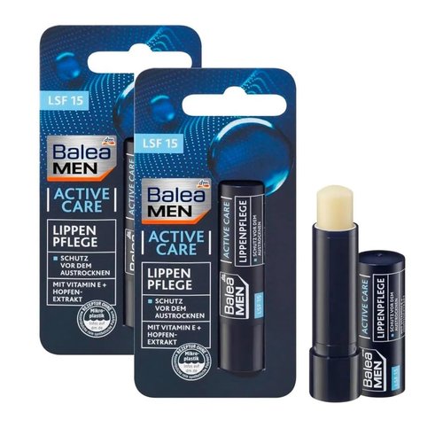 Balea MEN lip care active care, 4.8 g (Pack of 2) - German product