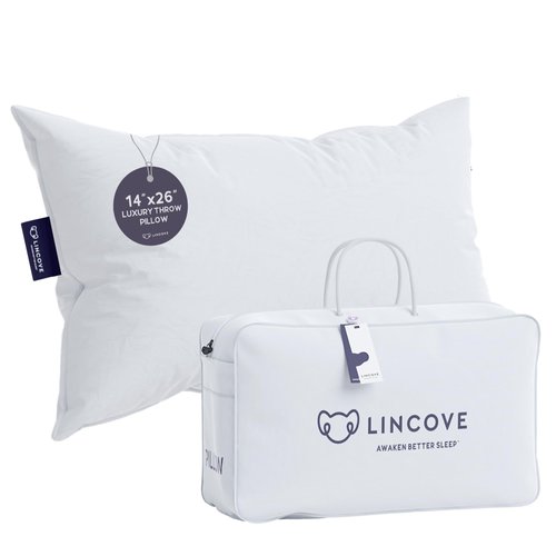 Lincove Euro Throw Pillow Insert Square 14"x26" Pillow – Made in Canada, 100% Cotton Shell, Down Alternative Filling, Vegan-Friendly, Hypoallergenic - Decorative Couch Pillows, 1 Pack