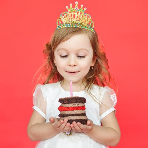 AHONEY Birthday Princess Crown Tiara for Girls Women, Birthday Girl Headband, Happy Princess Birthday Party Decorations Gifts (Colorful)