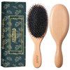 Hair Brush-Boar Bristle Hair Brushes for Women Men and Kids, Boar and Nylon Bristles Brush for Fine Thin Dry Hair Smoothing Massaging Detangling Enhancing Shine
