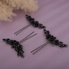 Kercisbeauty 3pcs Dainty Black Rhinestones Beads Hair Pins Wedding Bridal Black Hair Jewelry Women Girls Prom Haloween Party Hairpiece