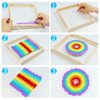 Coola Wooden Multi - Weaving Loom Kit for Kids Beginners Art and Craft Mini Loom(9 x 9in) Handcraft Including Crafting Kit,Wood Loom Frame,Colored Thread and Instructions