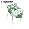 Portable 2-in-1 Grocery Cart Seat Cover and Baby Highchair Cover (Green Stars)