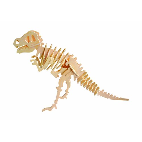 Hands Craft DIY 3D Wooden Puzzle – Assembly T Rex Model Building Kit Brain Teaser Puzzles Educational STEM Toy Adults and Kids to Build Safe and Non-Toxic Easy Punch Out Premium Wood JP203
