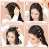Braided Hair Clips For Women - Sparkling Crystal Stone Hair Clips For Styling Sectioning with 3 Small Hair Barrettes, Hair Accessories Four-Leaf Chopped with Rhinestones for Women& Girls 4 PCS (# 1)