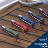 Opinel Colorama Series No. 8 - Stainless Steel Everyday Carry Folding Pocket Knife with Leather Strap, Painted Hornbeam Handles
