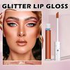 LZXLUKGIR Metallic Lipstick Glitter Lip Gloss Moisturizing Bronzer Gold Lipstick,Lightweight Formula,Shimmer Lip Gloss,High Pigmented liquid Lipstick nude lip Makeup for Women(Bronzer Gold)