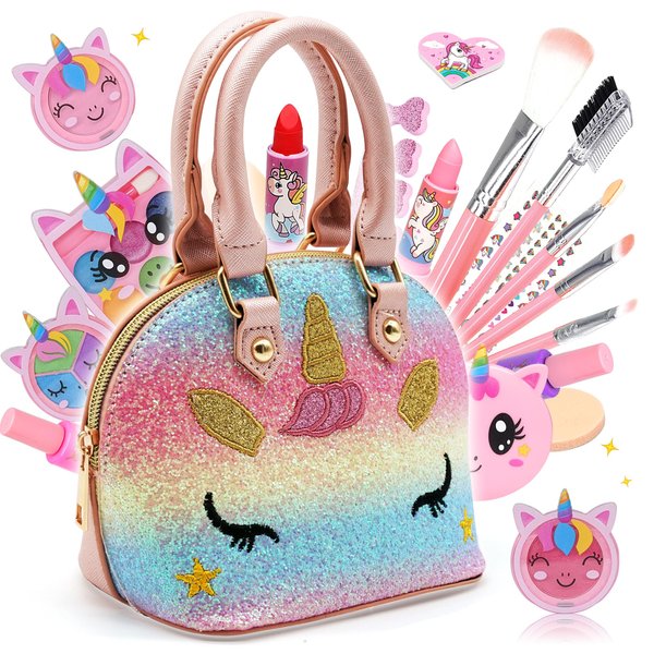 Kids Makeup Kit for Girl - Washable Makeup Toy for Girls, Little Girls Make up Set Safe & Non Toxic Makeup for Toddlers Children Princess, Girl Toys Age 4 5 6 7 8 Christmas Birthday Gift for Girl