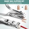 Popular Wide Jaw Opening Toenail Clippers with Catcher & 360°Rotary Nail Clippers for Seniors, No Splash Mess Free Self Collecting Nail Cutter w Catching Storage Unique Novelty Gifts for Men Women