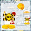 10Pcs Construction Honeycomb Centerpieces 3rd Birthday Party Decor for Boys,Dump Truck Car Cone Construction Zone Theme 3 Year Old Birthday Table Centerpieces Baby Shower Party Supplies Decorations
