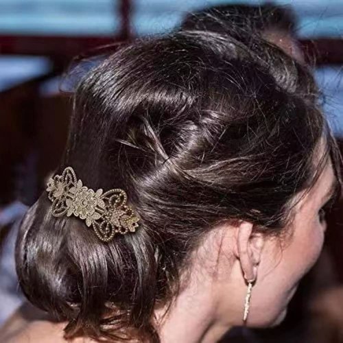 3PCS Vintage Hair Barrettes Alloy Copper Hair Clips Retro French Flower Hair Pins Hair DIY Decoration Accessories for Girls Women