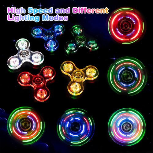 FIGROL 5 Pack Fidget Spinners｜LED Light Up Fidget Spinners for Children｜Party Favors｜Goodie Bag Stuffers Classroom Prizes