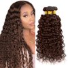 DiexrLamx Hair 34 34 34 Inch Color #4 Bundles Chocolate Brown Water Wave Bundles 8A Unprocessed Brazilian Virgin Hair 3 Bundles Dark Brown Bundles Human Hair Extensions