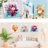 4 Pack Flower Paint by Number for Kids with Wooden Frame-Paint by Numbers for Kids Flowers Ages 4-8-12,Easy Paint with Numbers DIY Acrylic Oil Painting Kits for Home Wall Decor(8X8inch)