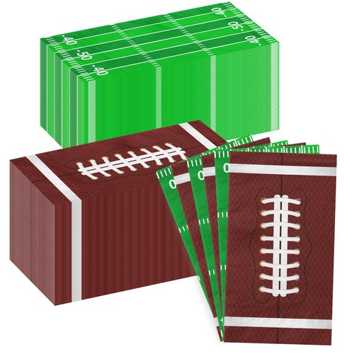 Football Party Supplies,50Pcs Football Napkins Football Game Day Birthday Party Decorations Touchdown Paper Napkins for Bathroom Home,Football Birthday Decor