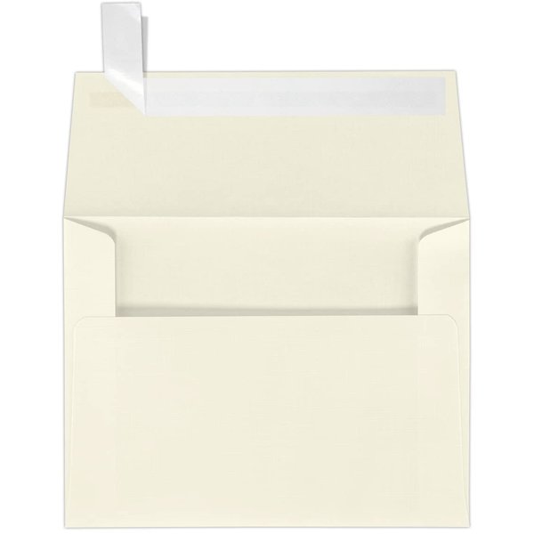 LUXPaper A2 Invitation Envelopes | Peel & Press | 4 3/8" x 5 3/4" | Natural Linen | 80lb. Text | 50 Qty