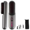 Cordless Hair Straightener Brush with LED Temperature Display,Portable Negative Ion Straightening Brush for Travel,Hot Hair Straightener Comb for Women 12 Heating Levels Anti-Scald 30S