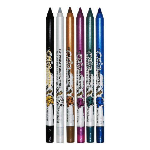 MAEPEOR 6 Colorful Matte and Pearl Eyeliner Pen, Waterproof and Long lasting Eye Shadow Pencil Make Up for Women (Set 01)