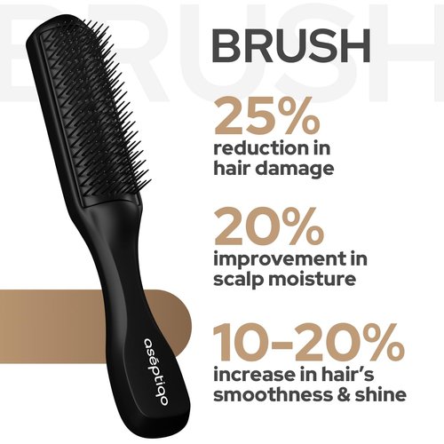 Detangling Hair Brush, Compact & Easy to Clean Multi Purpose Detangling HairBrush for Women, Men - Ideal for All Hair Types, Wet or Dry, Heat Resistant Hair Brush, Cepillo de Pelo (Midnight Onyx)