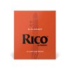 Rico Bb Clarinet Reeds - Reeds for Clarinet - Thinner Vamp Cut & Unfiled for Ease of Play, Traditional Blank for Clear Sound - Clarinet Reeds 2.5 Strength, 10-Pack