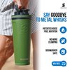 Ice Shaker Insulated Stainless Steel Shaker Bottle | 26oz, Green | Cold for 30+ Hours | Insulated Cup with Twist-on Agitator | Odor-Free Shaker Cup for Protein Shakes, Water, Smoothies, Cocktails