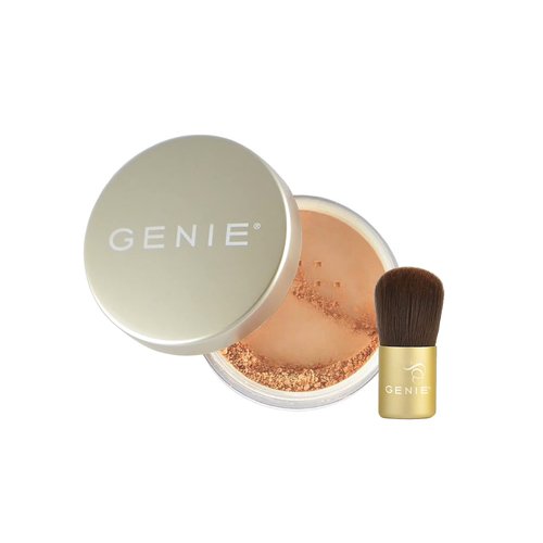 GENIE NUTRATANICALS Antioxidant Foundation Medium Beige, 8 gm & Small Kabuki Brush