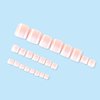 24Pcs Ombre Press on Toe Nails Short Square - GUAACCB Fake Toenails Nude Gradient Toe Nail Tips Press ons White Pink Glue on Toe Nails Summer Artificial Beach Full Cover False Toe Nails for Women