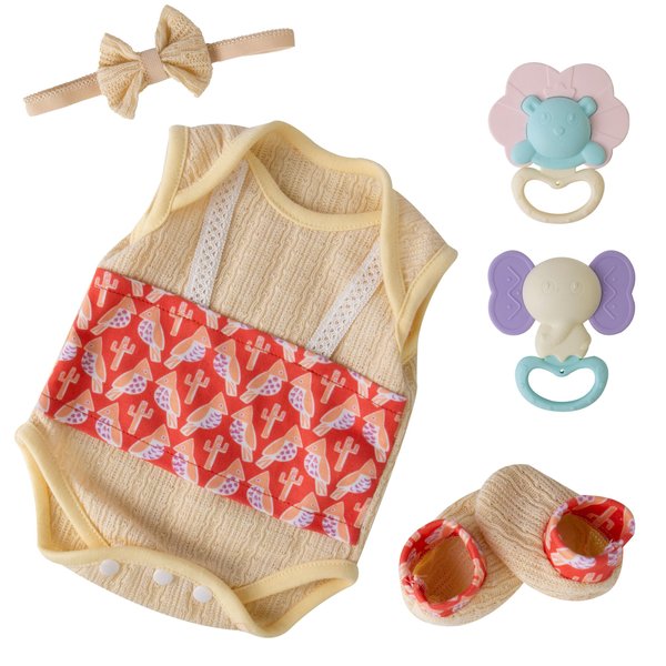 EKOKIZ Reborn Baby Dolls Clothes Girl Yellow Baby Clothes Doll Clothes 17-22 Inches Baby Alive Clothes and Accessories for Baby Girls' Clothing