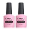 AIMEILI 5 in 1 Builder Base Hema Free Clear Builder Nail Gel for Nails Extension and No Wipe Top Set Soak Off U V LED Cruelty Free Vegan Gel Nail Lacquer