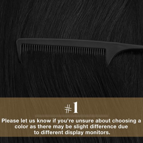 Ve Sunny Tape on Hair Extensions Black Hair Extensions Tape in Human Hair #1 Jet Black Seamless Tape in Hair Extensions for Women Black Hair Extensions Real Human Hair Silky Straight 10pcs 25g 18inch