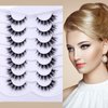 SQYlashes Cat Eye Natural Lashes Wispy False Eyelashes Short Fluffy Fake Lashes- 7 Pairs, ZG86