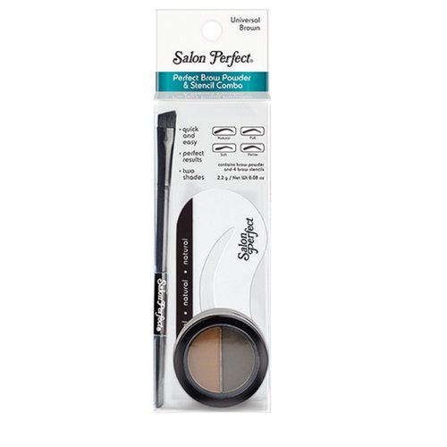Salon Perfect Perfect Brow Powder and Stencil Combo, Universal Brown