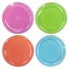 Party Essentials Hard Plastic 9-Inch Round Party/Luncheon Plates, Assorted Neon, 20-Count