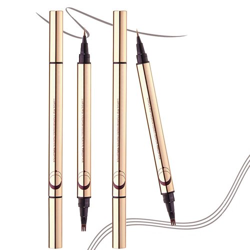 2Pcs/Set 3D Eyebrow Pencil Microblading Pen - 2-in-1 Dual-Ended Eye Makeup Micro 3 Point Brow Pen Lift & Snatch Eyebrow Pen Kits Long-Lasting Waterproof Natural Eyebrow Hair (2Pcs 01# gray brown)
