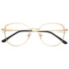 SOJOS Cat Eye Blue Light Blocking Glasses for Woman Hipster Metal Frame Womens Eyeglasses She Young SJ5027, Gold Frame/Anti-Blue Light Lens