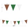 32Ft Green Brown White Party Decorations Brown Green Pennant Banner Fabric Triangle Flag Bunting Garland Streamers for Football Camping Birthday Baby Shower Jungle Safari Rugby Sport Party Decor
