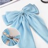 1pc Light Blue Jumbo Bow Clip with Tails Hair Bow Clip For Girls Silky Satin Hair Barrettes Metal Clip,French Barrette Long Tail Bowknot Hairpin Hair Pins,Clips and Barrettes