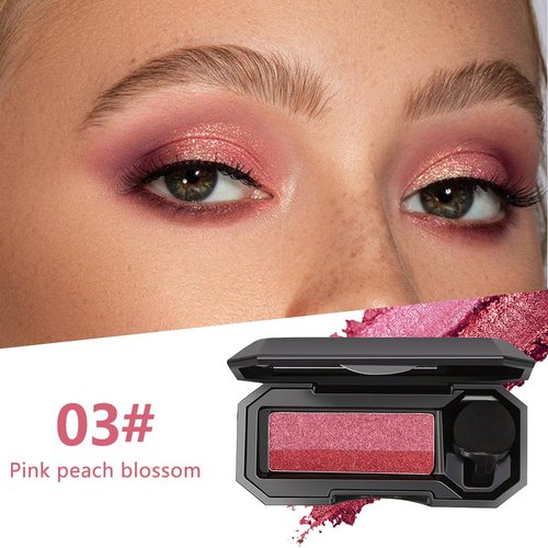 Dual Color Eyeshadow,Waterproof Glitter Eye Shadow,Smooth Texture Highly Pigmented Dual-Color Eyeshadow Eyeshadow Shimmer Long Lasting For Eye Makeup(03#)