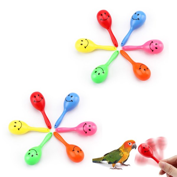 Yimluofa 12 PCS Bird Bell Toys Colorful Mini Ball Sand Hammer Bird Training Toys Bird Parrot Toys, Suitable for Chicken Bird Parrot Parakeet Cockatiel Budgies Love Birds(Random Color)