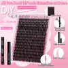Lash Extension Kit 320pcs Fluffy Lash Clusters 10-20mm Eyelash Extension Kit 50D Volume DIY Lash Extension Kit Individual Lashes with Lash Bond and Seal, Remover, Lash Tweezers and Lash Brushes