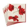 Caspari Dancing Poppies Paper Luncheon Napkins - Two Packs of 20