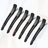 XTIIEED 6 Pack Professional Hair Clips for Styling Sectioning, Non Slip Duck Billed with Silicone Band, Hair Roller Clips No Crease - Length 4.3'' for Salon and Home Haircuts(Black)