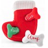 Squeaky Plush Dog Toy Holiday Burrow Naughty or Nice Stocking
