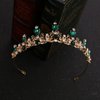 YOVECATHOU Rhinestone Princess Tiara Hair Band Bridal Wedding Prom Crown Headband For Little Girl Big Kid Costume Party Accessories (Green)