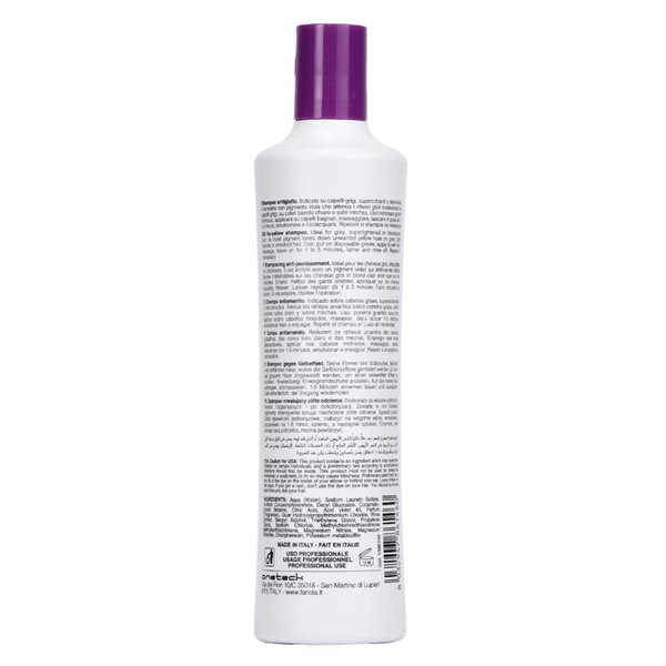 Fanola No Yellow Shampoo 11.8 oz - Color Depositing Purple Shampoo for Blonde, Silver, Gray, and Highlighted Hair - Anti Brass Shampoo Toner to Remove Yellow Tones & Brassiness from Bleached Hair